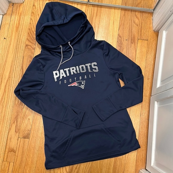 PATRIOTS ✨ 🏈 Women’s Funnel Neck Hoodie Fleece Sweatshirt Medium NFL - Picture 1 of 6